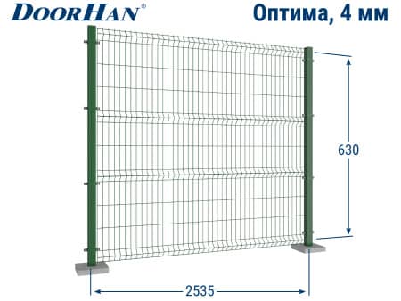 Купить 3D заборную секцию ДорХан 2535×630 мм в Реже от 1010 руб.